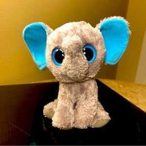 TY Beanie Boos Peanut Elephant Gray 6” Plush Stuffed Toy Blue Glittery Eyes